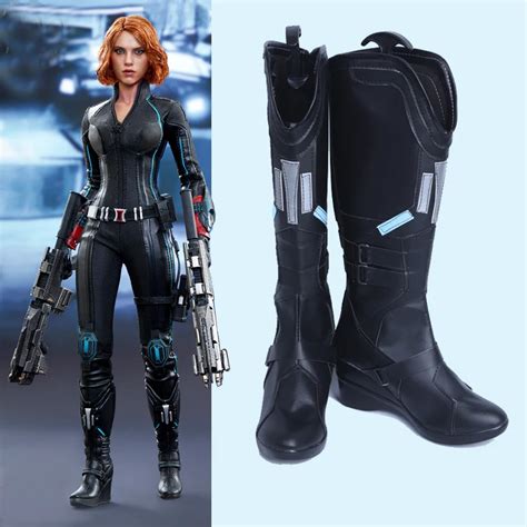 Cosplaydiy The Avengers 2 Black Widow Cosplay Boots Shoes Movie Widow