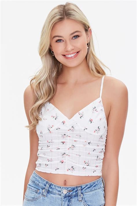 floral print cropped cami