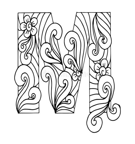 Dive into cool summer projects. Zentangle A Stylisé L'alphabet Lettre M Dans Le Style De ...