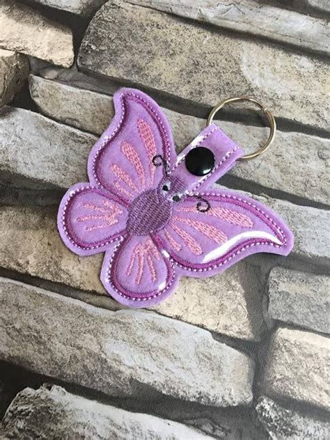 Butterfly Key Fob Machine Embroidery Design Ith In The Hoop X