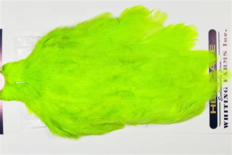 Ahc 6776 American Hen Cape White Dyed Fluorescent Green Chartreuse