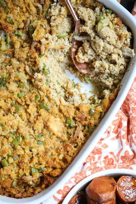 Old Fashioned Southern Cornbread Dressing Pink Owl Kitchen