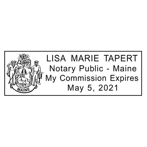 Maine Notary Pink Stamp Rectangle All State Notary Supplies