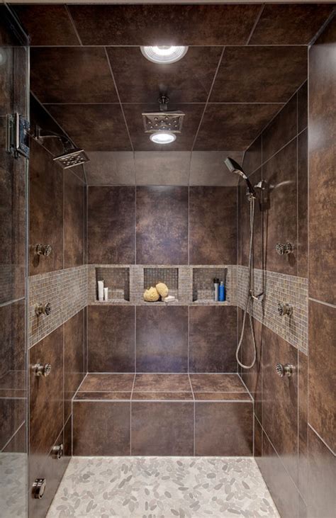 Choose a consistent color and pattern for the whole space, or a contrasting design for your shower that will make it the bathroom's main attraction. Tile Shower Designs in Marble and Granite Types Represent ...