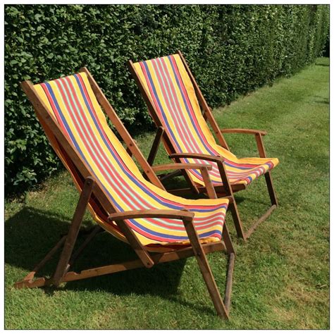 Buy garden deck & folding chairs online! Pair of Vintage Deck Chairs | Mayfly Vintage