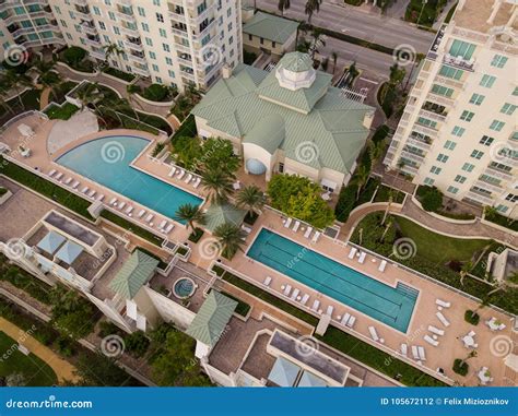 Residential Condo Pool Deck Condominium Stock Photo Image Of View