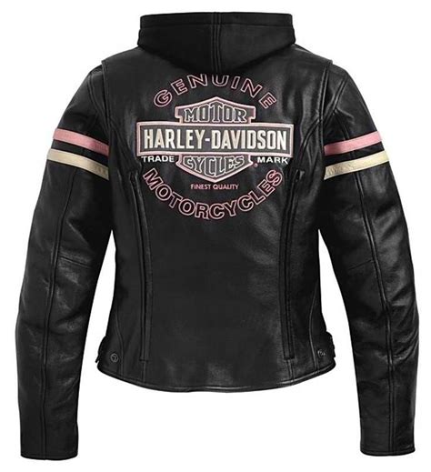 Women S Pink Logo Leather Jacket Harley Davidson Jacket Harley