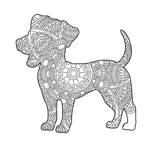 Mandala Dog Coloring Page Sheet 8 Download Print Now