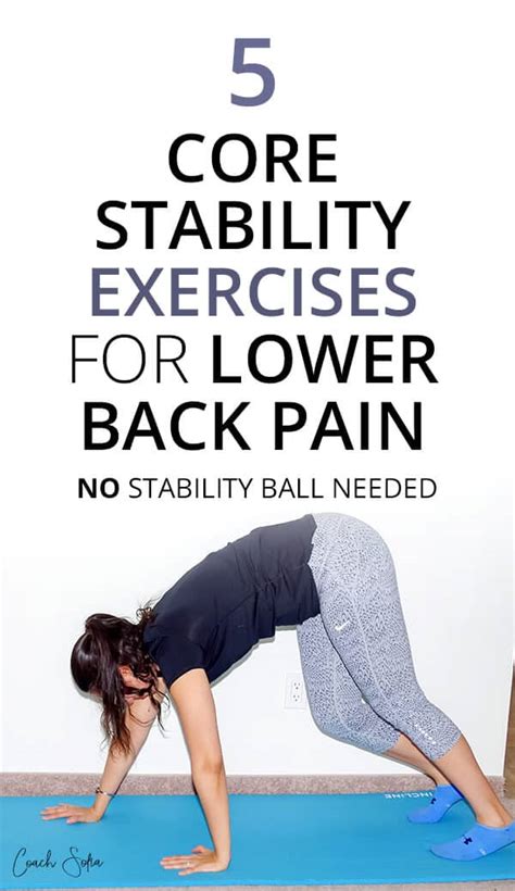 Core Stability Exercises For Lower Back Pain No Stability Ball Needed Coach Sofia
