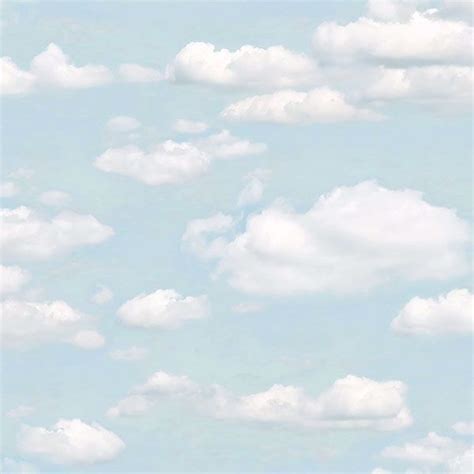 2734 24890 Bath Blue Clouds Wallpaper By Brewster