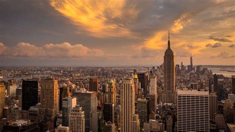 New York City Manhattan Sunset 4k Ultra Hd Desktop Wallpaper New York