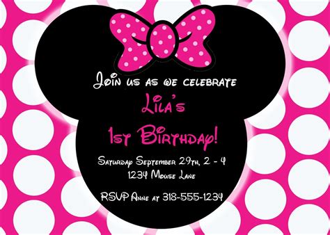 Minnie Mouse Invitations Template Free