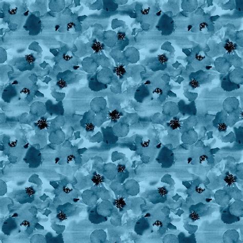 Teal Floral Fabric Etsy