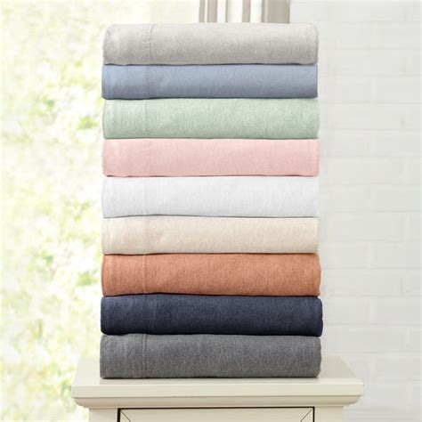 Linery And Co Ultra Soft Cotton Blend Heathered Jersey Knit Sheet Set