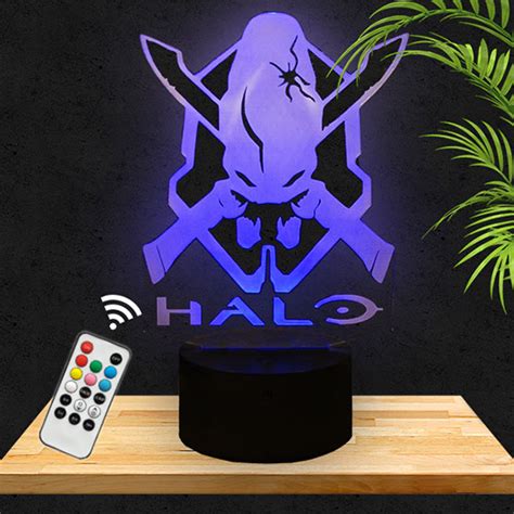 Halo Arbiter Logo 3d Led Lamp With A Base Of Your Choice Pictyourlamp