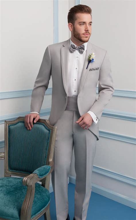 Darcy Tuxedo By Allure Men Cement Grey Cutaway Tuxedo Slim Fit