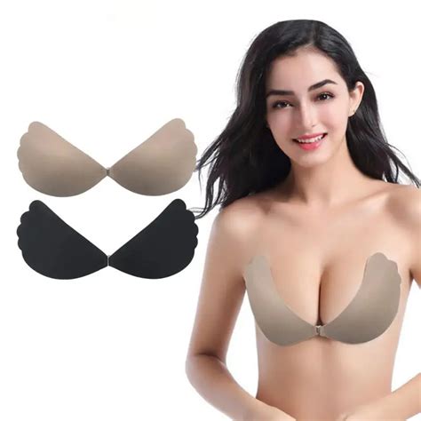 Fashion Sexy Women Strapless Backless Underwear Push Up Solid Silicon