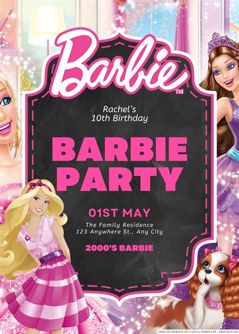 Free Editable Barbie Birthday Invitation Download Hundreds Free Printable Birthday Invitation