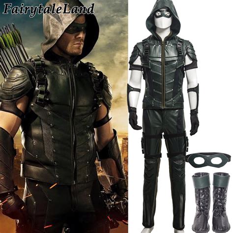 Arrow Season 4 Cosplay Costume Superhero Oliver Queen Leather Uniform