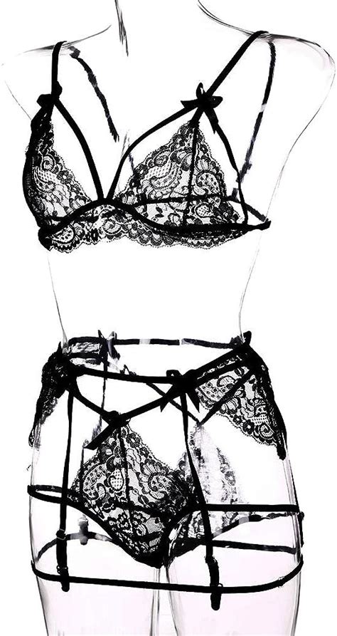 Buy Asomew Women Lingerie Set With Garter Belts Lace Lingerie High Waist Lingerie Sexy Push Up
