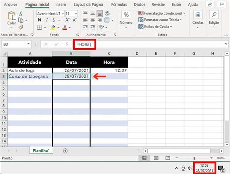 Como Colocar Data No Excel