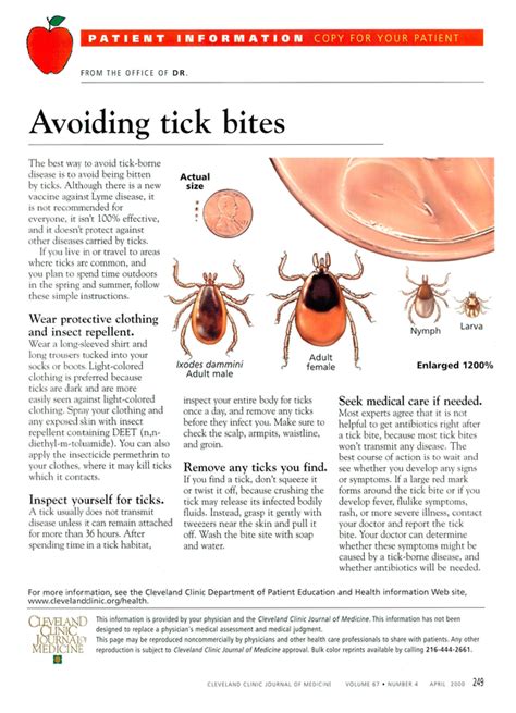 Avoiding Tick Bites Cleveland Clinic Journal Of Medicine