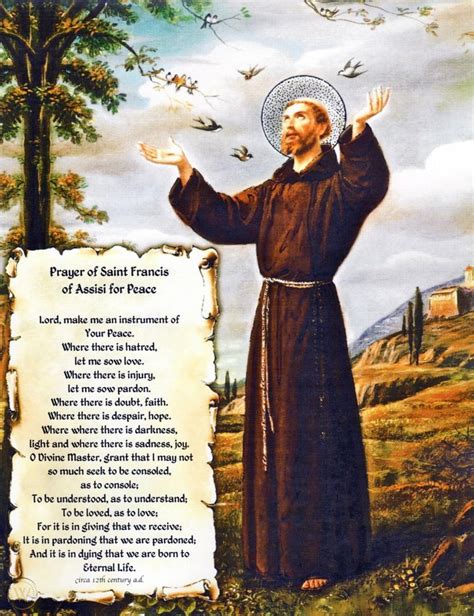 Pope Francisst Francis Of Assisi Prayer Instrument Of Peace 11x14