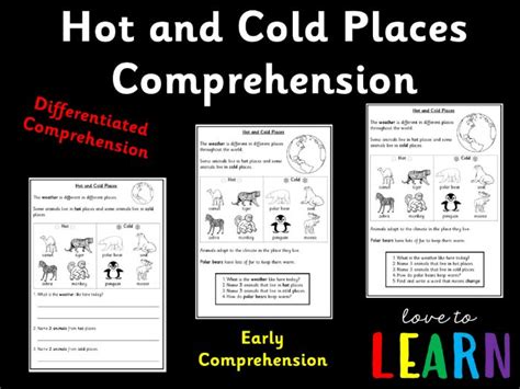 Animals From Hot And Cold Places Comprehension Teaching Resources