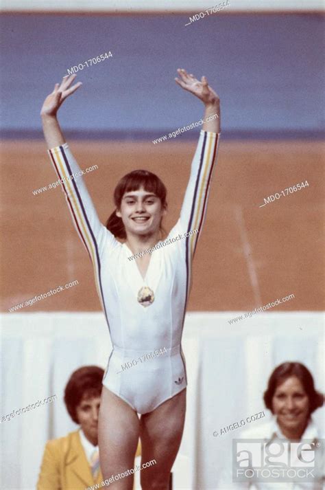 nadia comaneci at montreal olympic games the romanian gymnast nadia comaneci at montréal