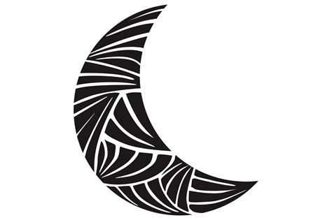 Black Crescent Moon Ornament On Transparent Background 23630336 Png