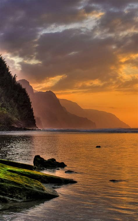 Free Download Glorious Sunset Over Kee Beach North Shore Kauai Hawaii