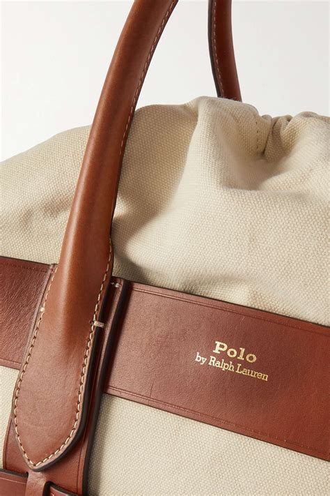 Polo Ralph Lauren Bellport Medium Leather And Canvas Tote Net A Porter