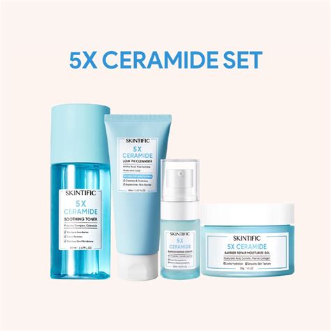 Skintific Paket Skincare Set 4pcs 5x Ceramide Set Glowing Set