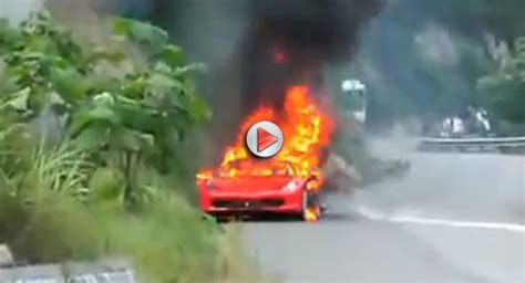 Video This Is What A Ferrari 458 Italia On Fire Looks