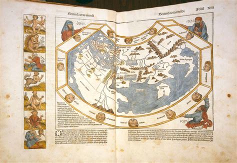 Nuremberg Chronicle 1493 Illuminated Manuscript Map Vintage World Maps