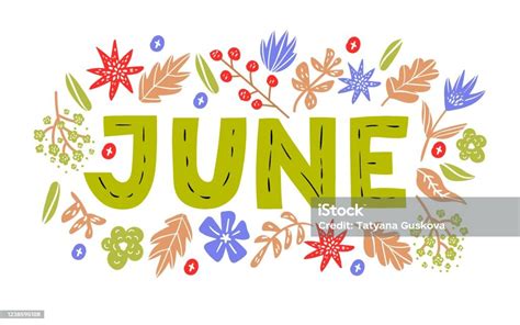 June Month Name Stock Illustration Download Image Now June