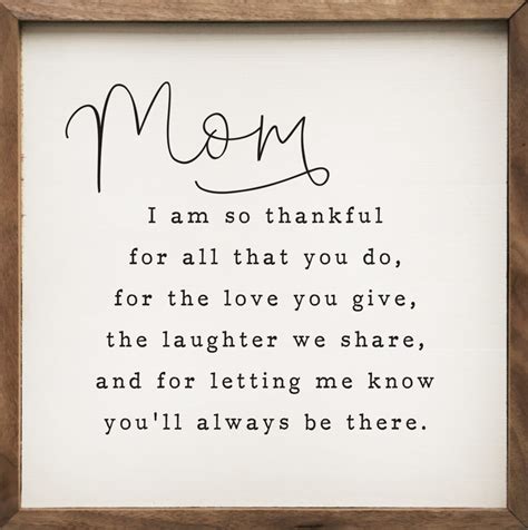Mom I Am So Thankful For All That You Do Wood Framed Sign Country
