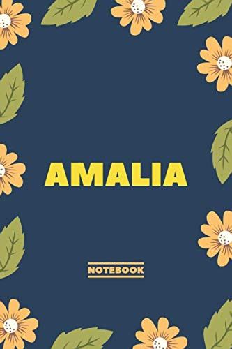 Amalia Notebook Yellow Floral Design Personalized Name Journal