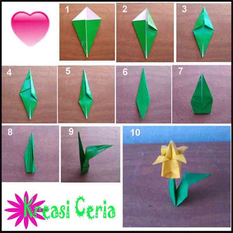 Cara Membuat Origami Bunga Tulip Cara Membuat Origami