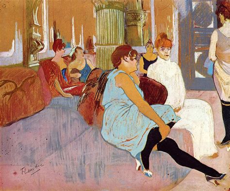 Lautrec liked to work on a cardboard. The Salon in the Rue des Moulins, 1894 - Henri de Toulouse ...