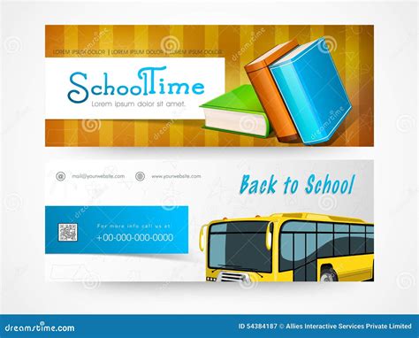 Back To School Web Header Or Banner Set Stock Illustration