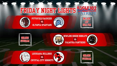 September 1 Friday Night Lights Lineup Eagle102