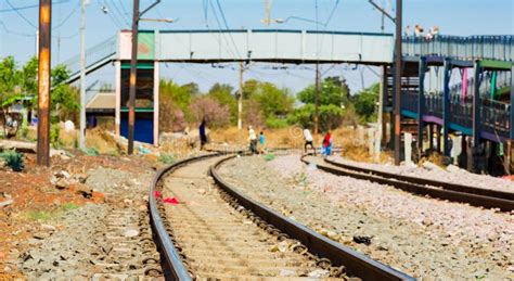 Commuter Train Moving Through The Heart Of Soweto Johannesburg