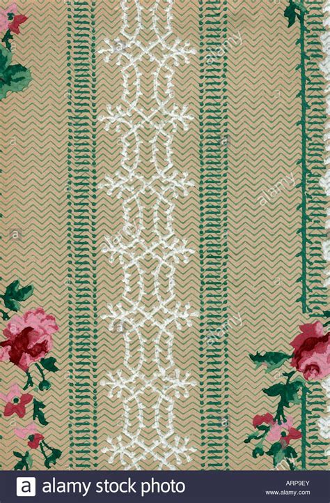 The colours strictly followed bright patterns though. American Edwardian floral wallpaper with small rose detail ...