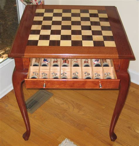 Chess table chess pieces wood square storage compartments folded up antiques board furniture home decor. Chess Tables - Woodworking | Blog | Videos | Plans | How To