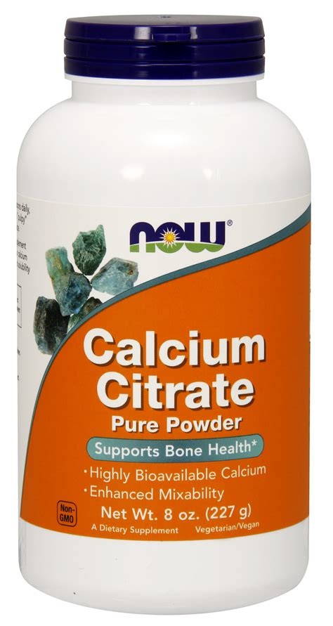 Now Supplements Calcium Citrate Powder Highly Bioavailable Calcium Supports Bone Health 8