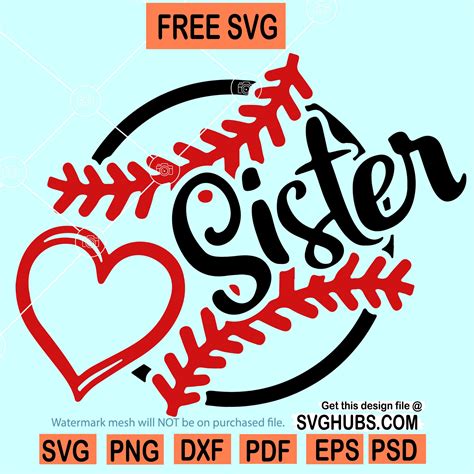 Baseball Sister Svg Free Baseball Svg Free
