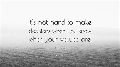 Roy Disney Quote Its Not Hard To Make Decisions When You Know What