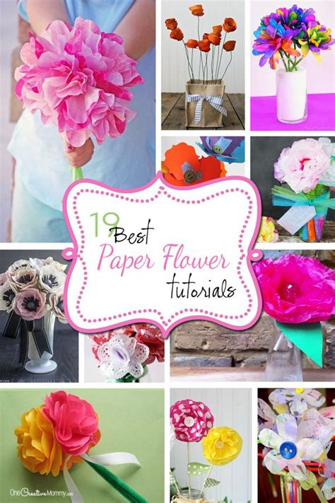 Stick the flowers on to florist wire using. Best Paper Flowers Tutorials for Mother's Day ...