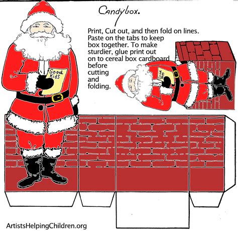 Christmas Santa Printable Paper Box Templates Dollhouse Christmas